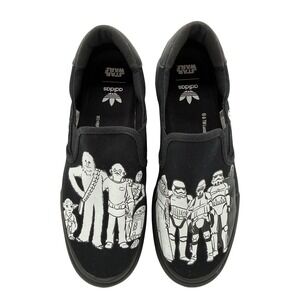 Adidas Star Wars Slip On Black Canvas Sneakers Rebel Empire FY5312 Mens 8
